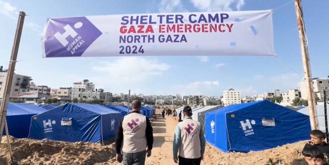 Tents for displaced in Gaza